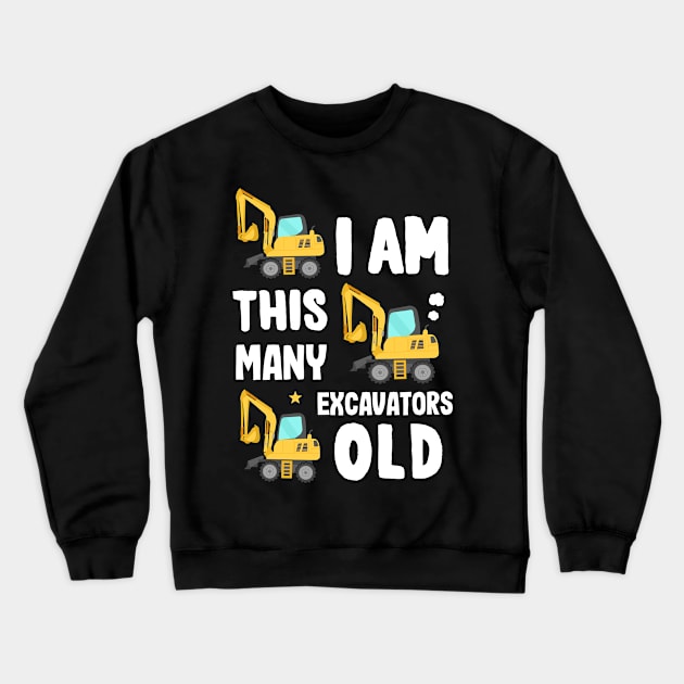 Toddler Outfit as 3rd Birthday Excavator Crewneck Sweatshirt by Ronkey Design